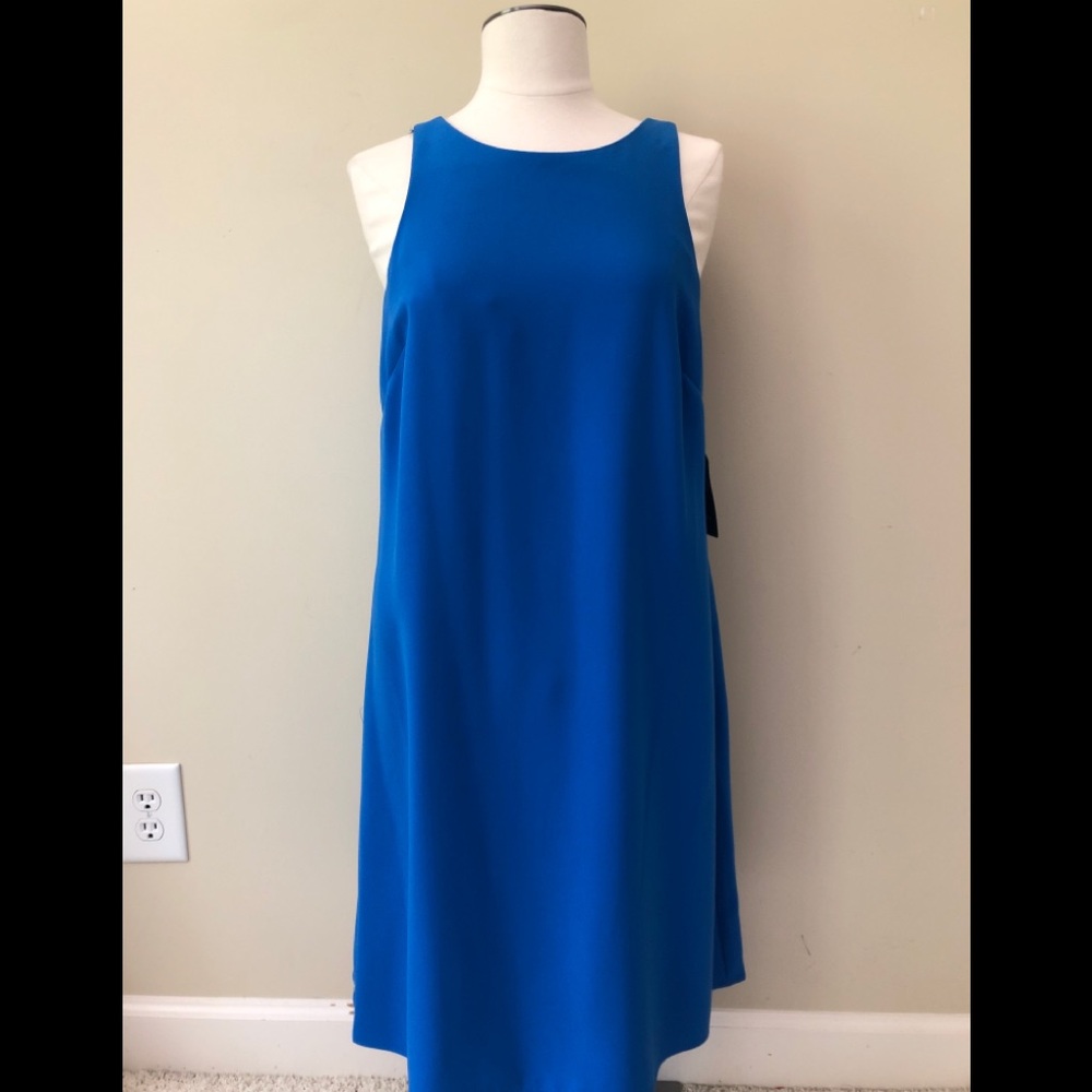 New Lauren Ralph Lauren Blue Sleeveless Dress Sz 4